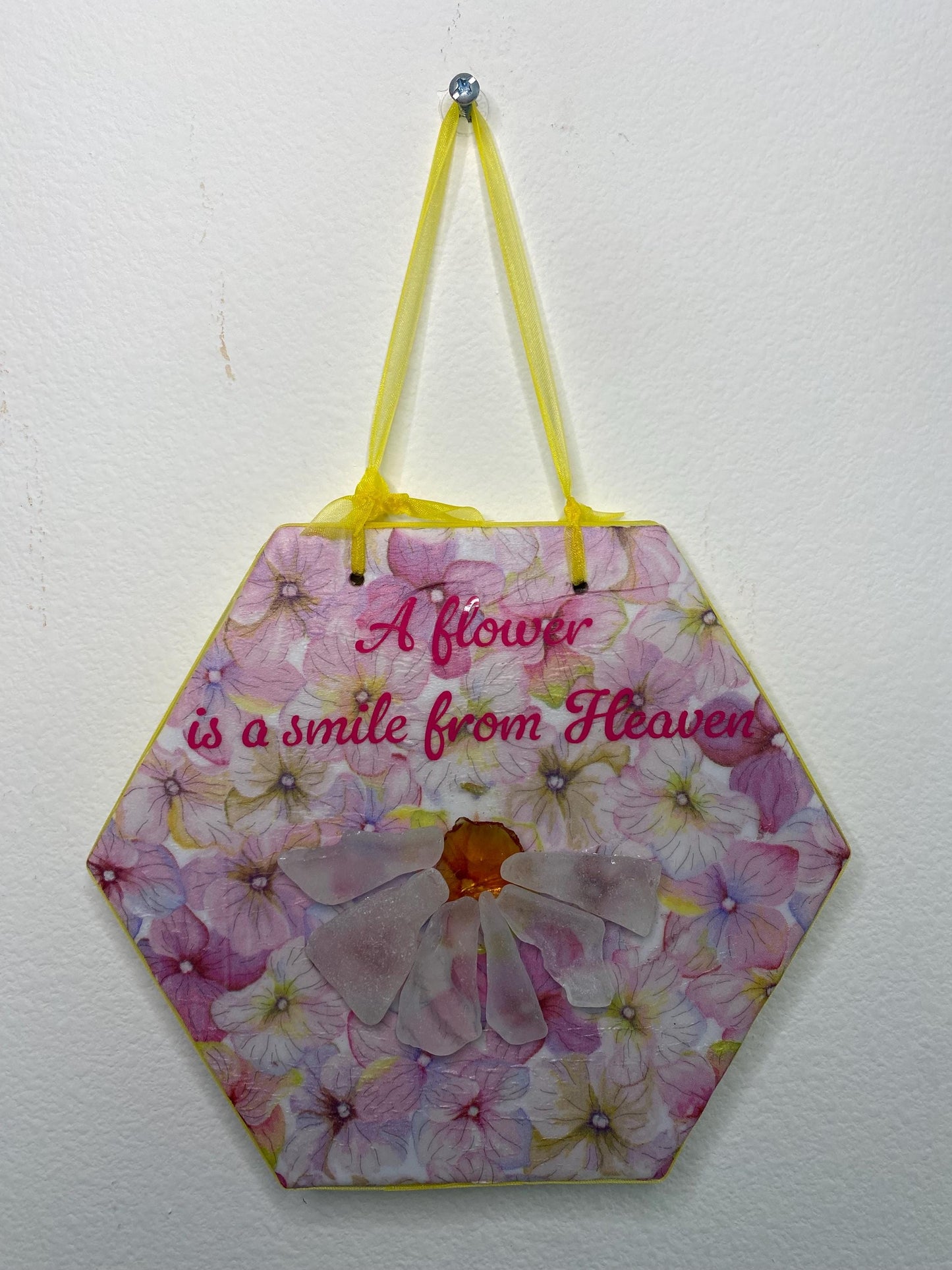 Sea glass art. “A smile from heaven”