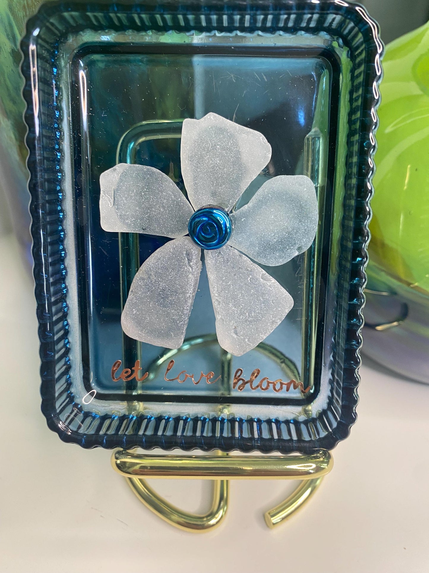 Let love bloom  Seaglass decor